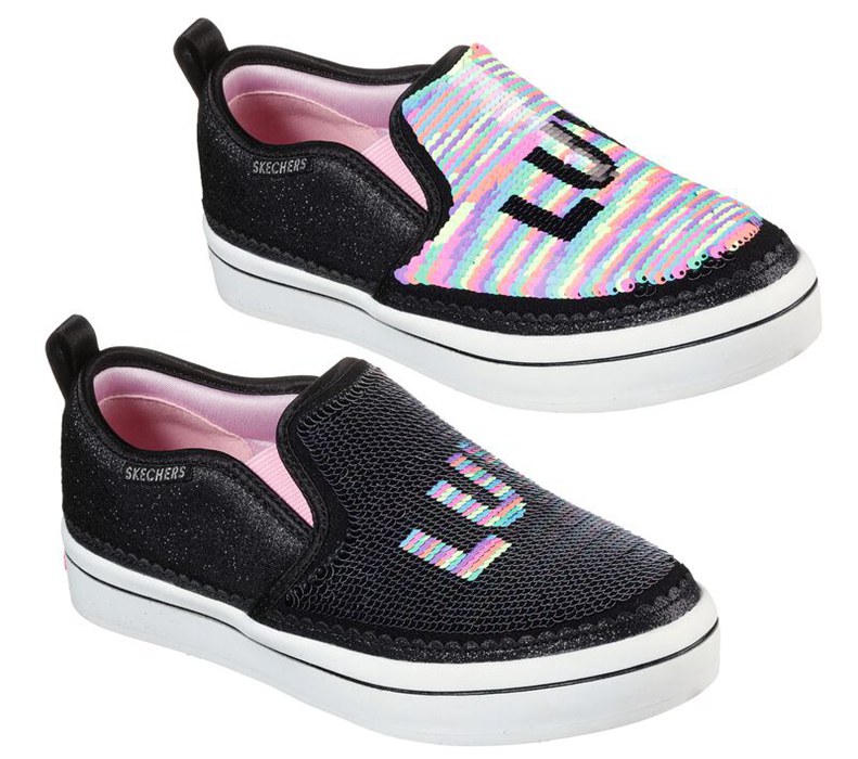 Skechers Flickor Svarta/Olika Färger Slip On - Flip Kicks: Twi-Lites 2.0 - Sequins Luv - Sverige (UK